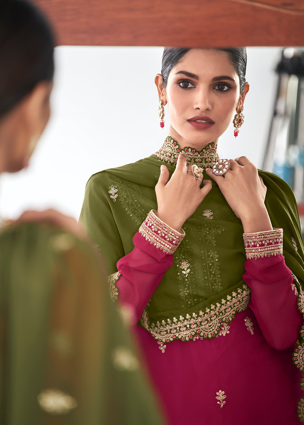 Beautiful Magenta Pink Indian Party Wear Salwar Suit Beautiful Magenta Pink Indian Party Wear Salwar Suit
