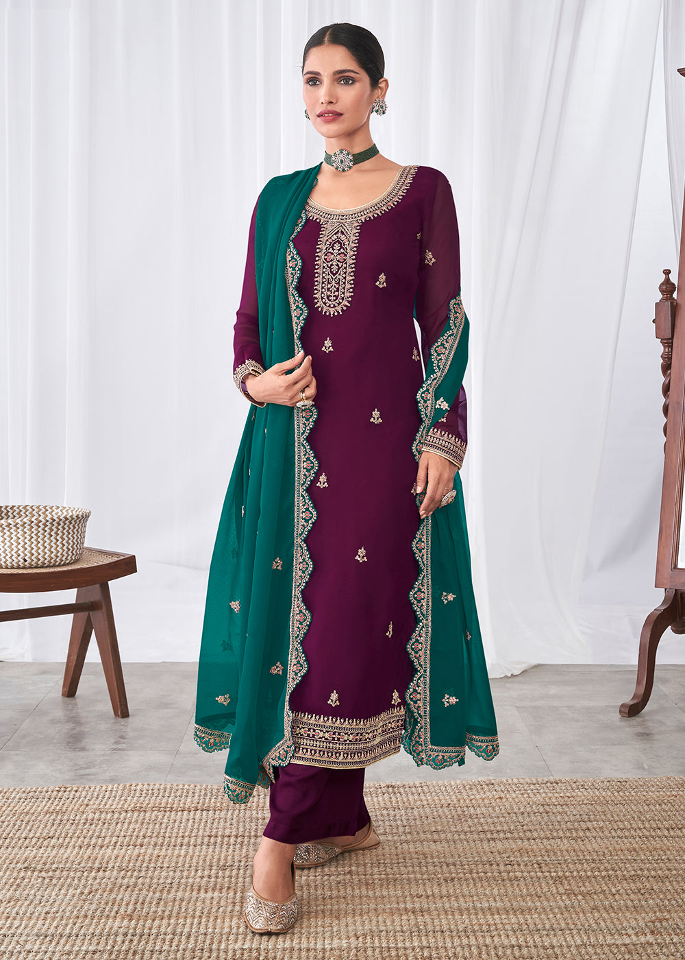 Buy Now Graceful Looking Purple Indian Party Wear Salwar Suit Online in USA, UK, Canada, Germany & Worldwide at Empress Clothing. 