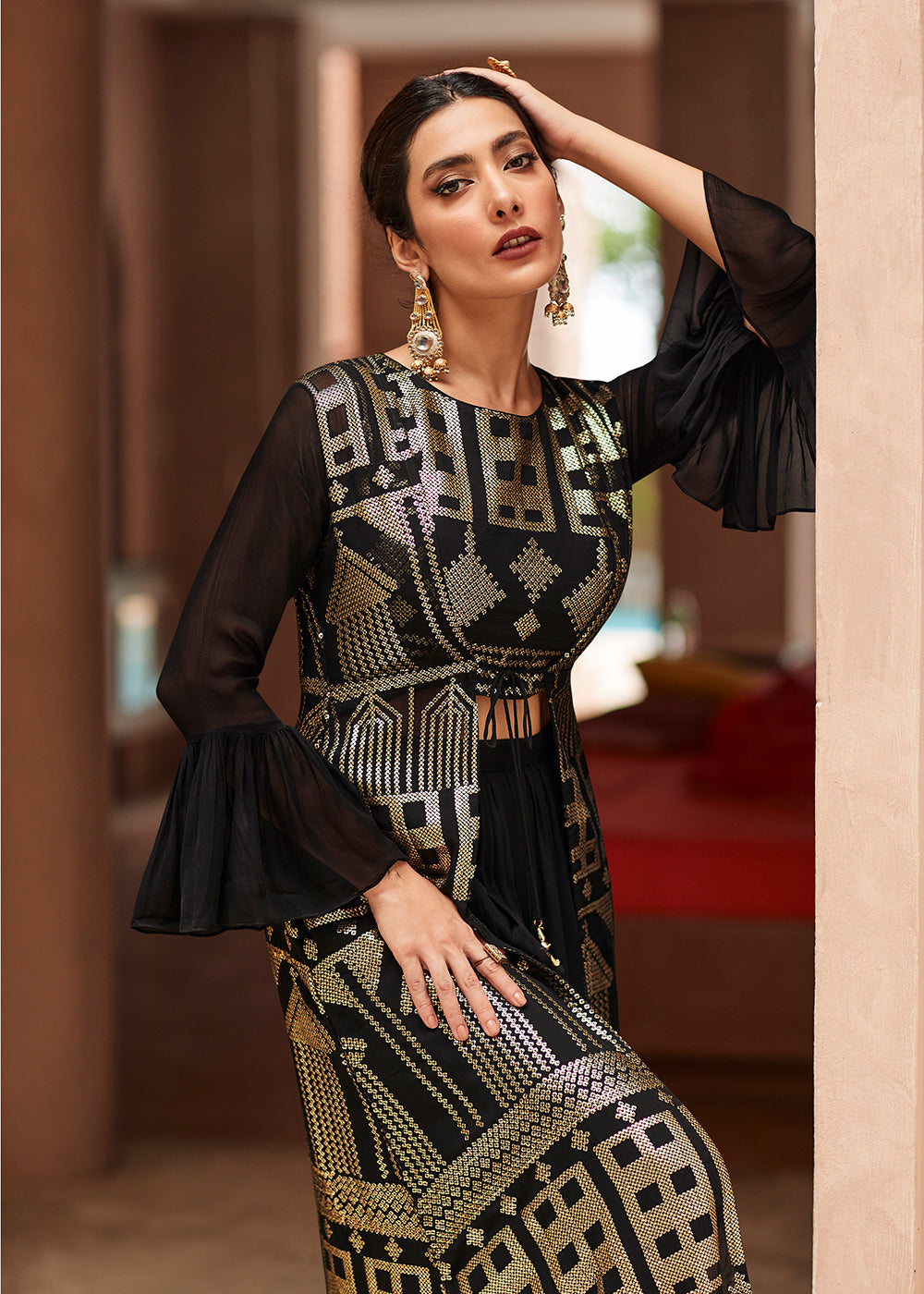 Shop Now Marvelous Black Party Wear Lehenga Choli with Jacket Online in USA, UK, Canada & Worldwide at Empress Clothing.