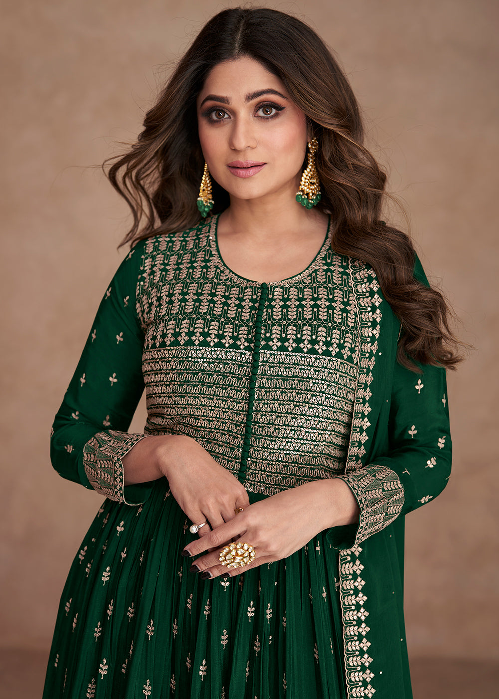 Buy Now Festive Look Gorgeous Green Zari Embroidered Palazzo Suit Online in USA, UK, Canada, Germany, Australia & Worldwide at Empress Clothing.