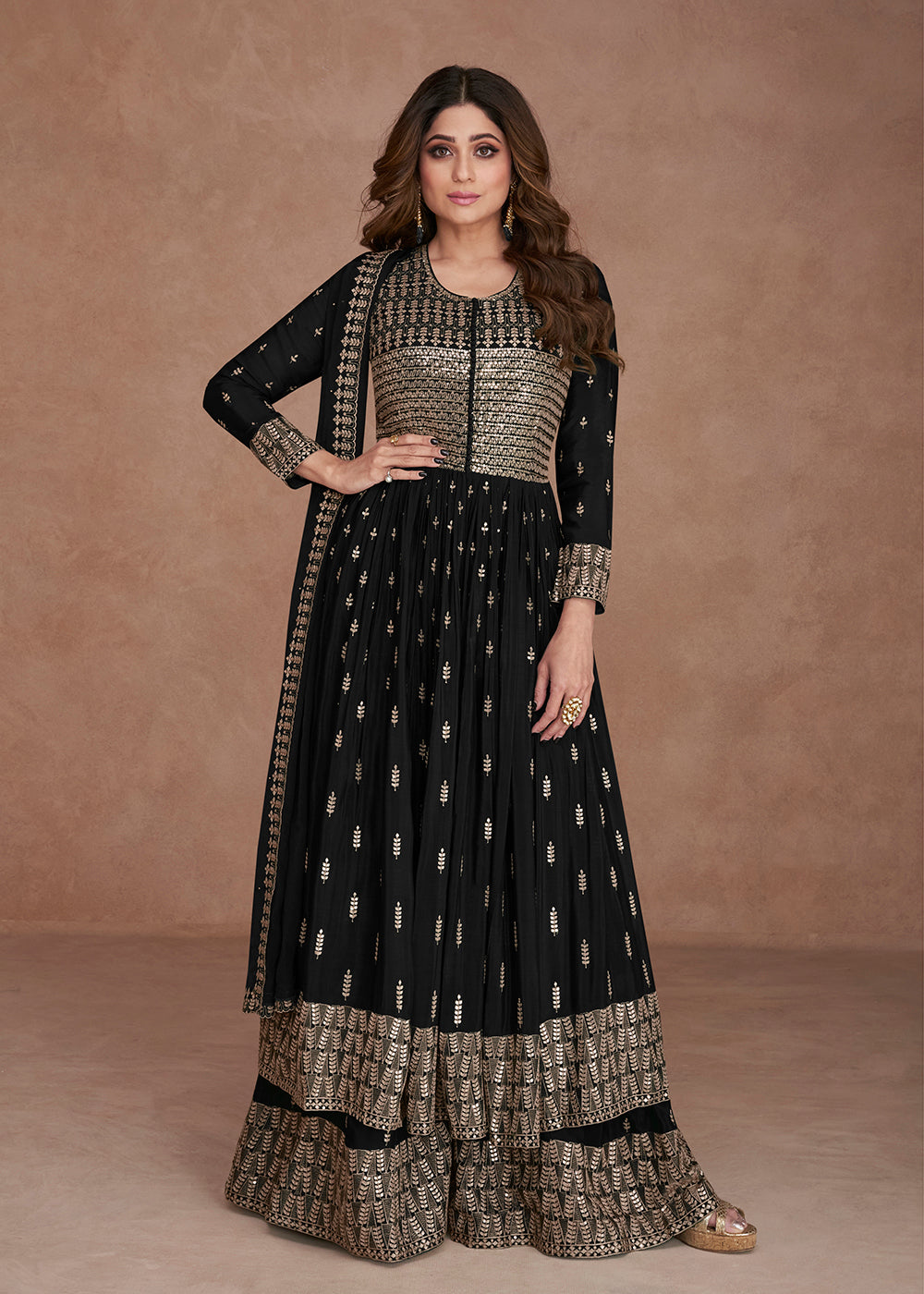 Buy Now Festive Look Glamorous Black Zari Embroidered Palazzo Suit Online in USA, UK, Canada, Germany, Australia & Worldwide at Empress Clothing. 