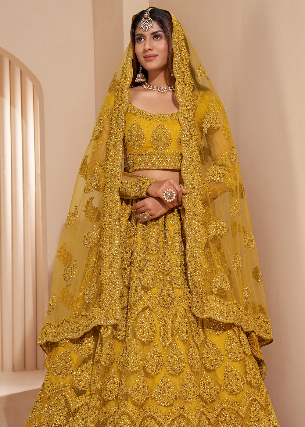 Buy Yellow Designer Bridesmaids Lehenga - Wedding Lehenga Choli