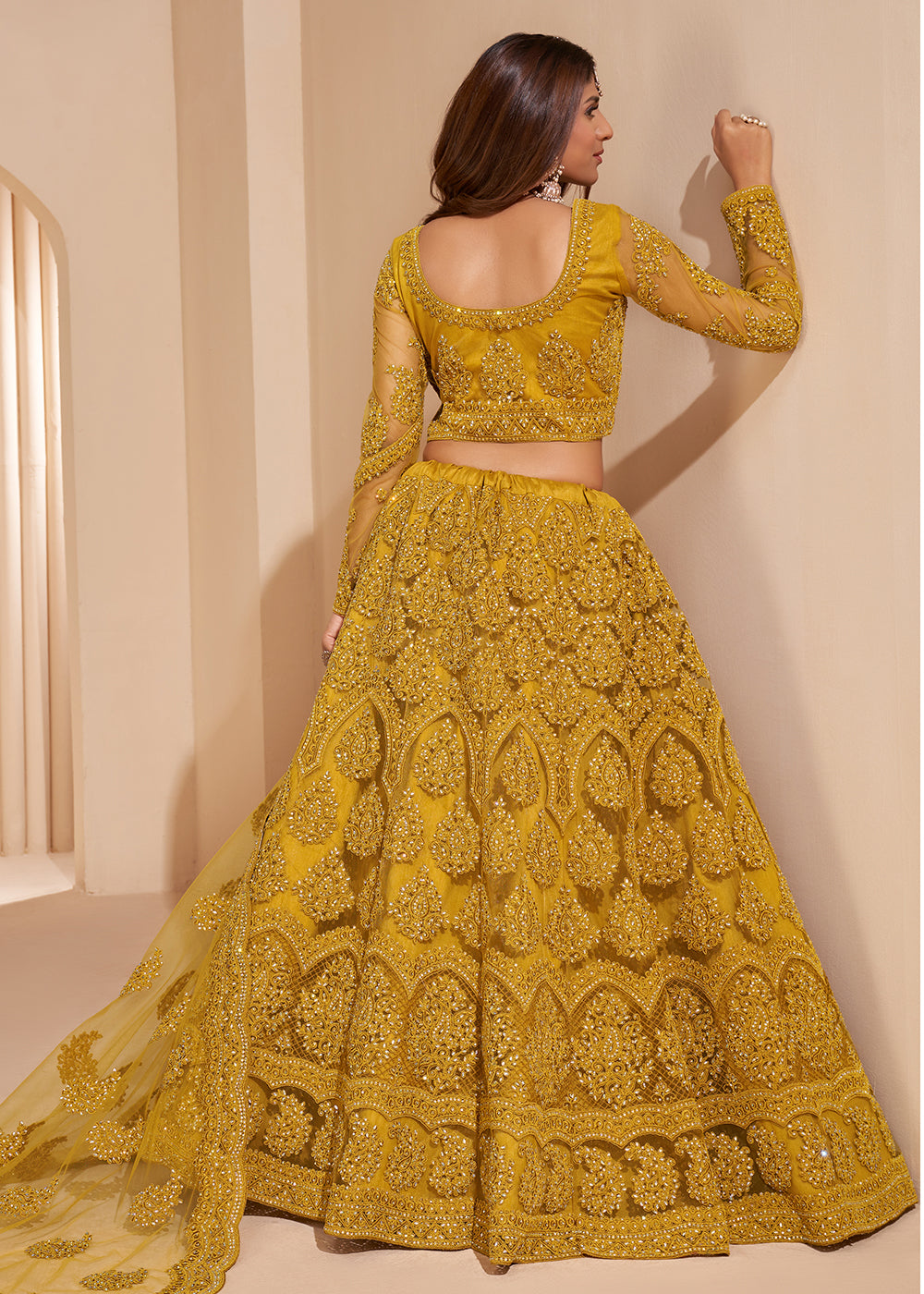 Buy Yellow Designer Bridesmaids Lehenga - Wedding Lehenga Choli