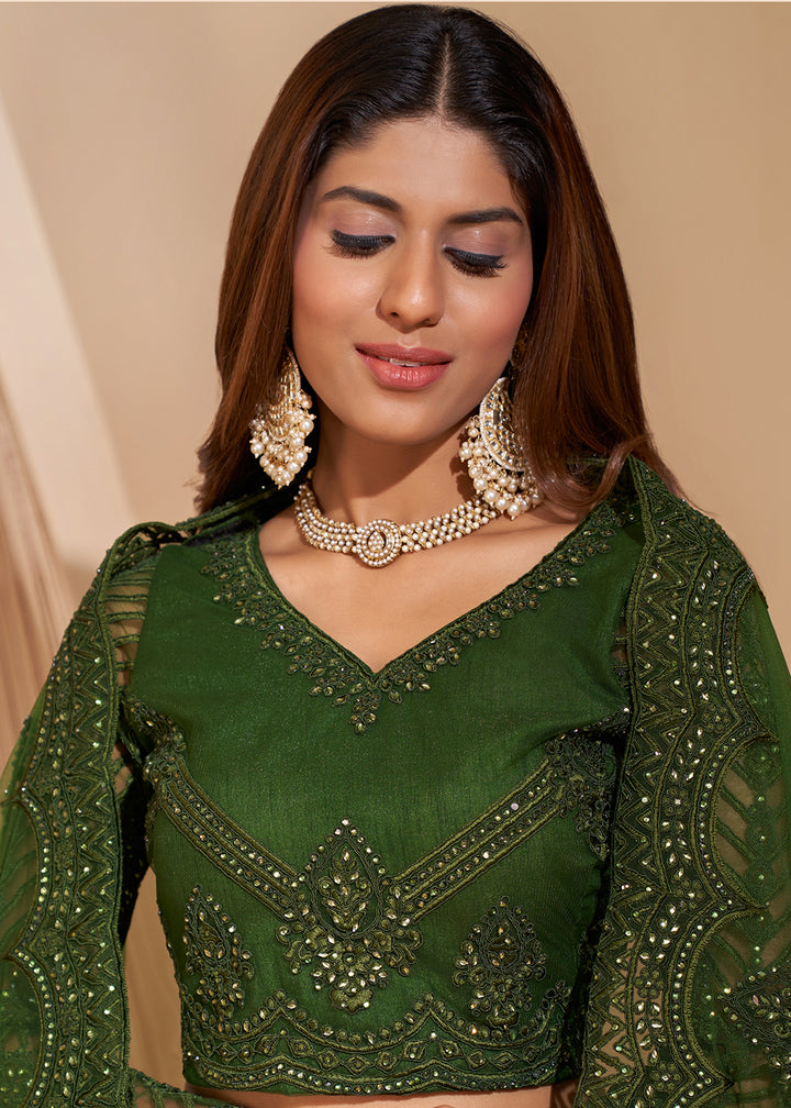 Buy Pretty Green Designer Bridesmaids Lehenga - Wedding Lehenga Choli