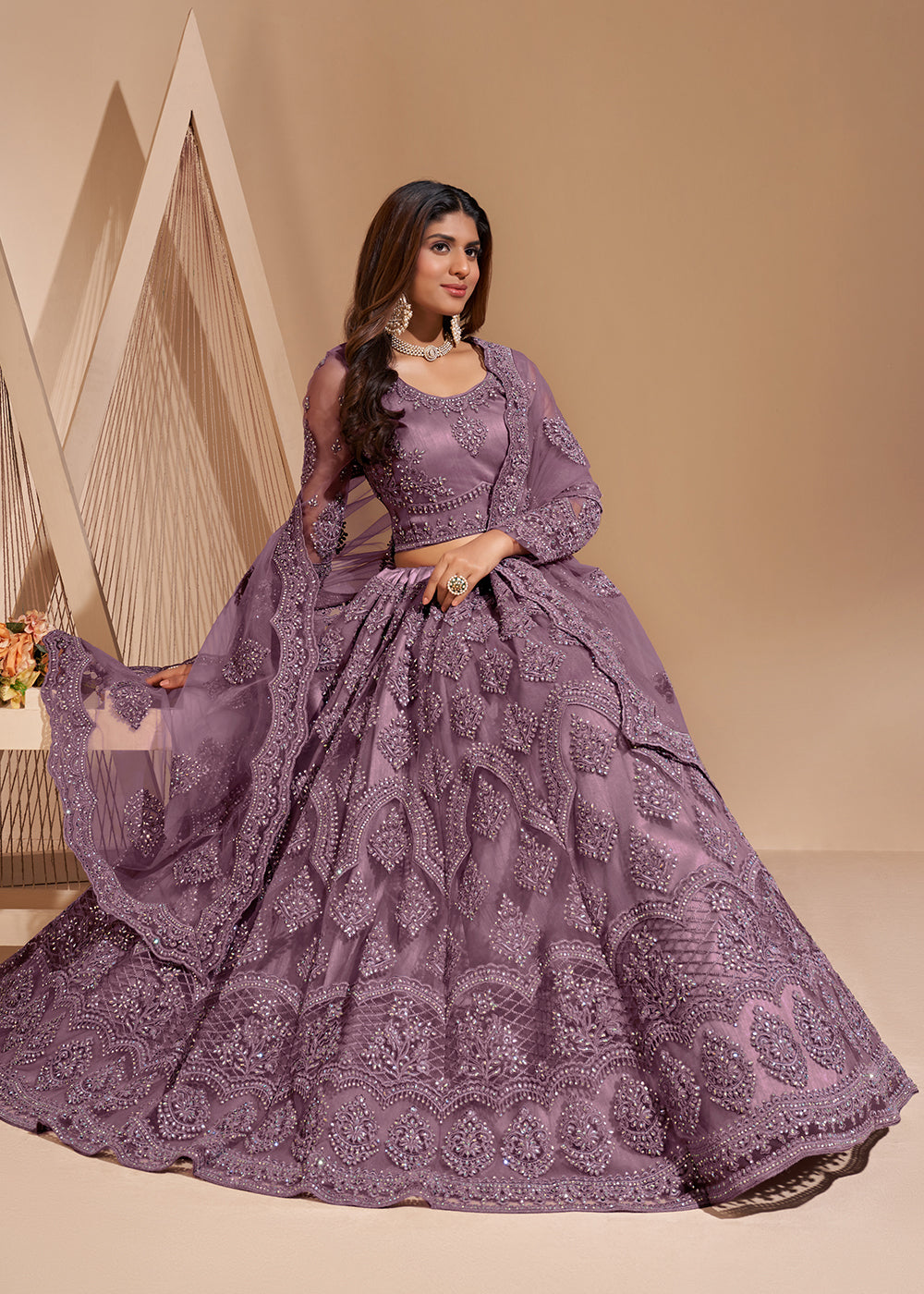 Buy Mauve Purple Designer Bridesmaids Lehenga - Wedding Lehenga Choli