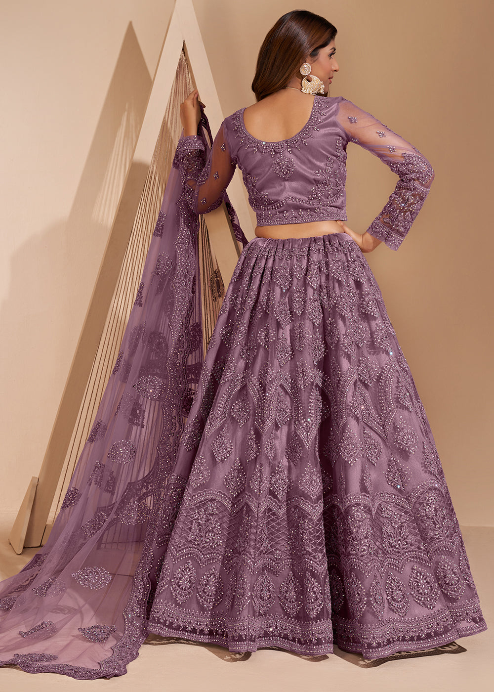 Buy Mauve Purple Designer Bridesmaids Lehenga - Wedding Lehenga Choli