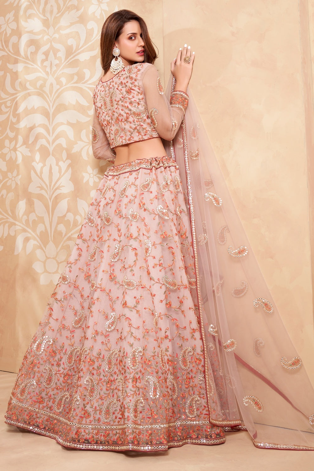 Buy Bridal Pretty Pink A Line Lehenga - Embroidered Lehenga Choli