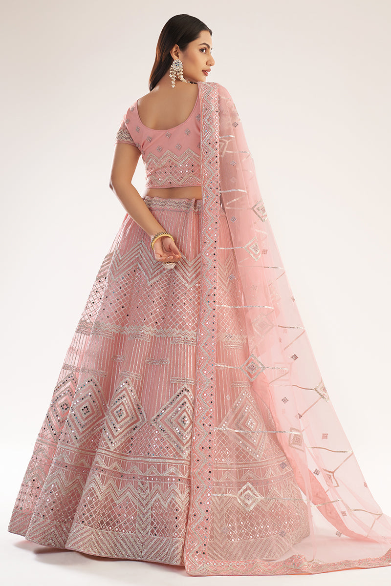 Buy Baby Pink Designer Bridal Lehenga - Heavy Embroidered Lehenga Choli
