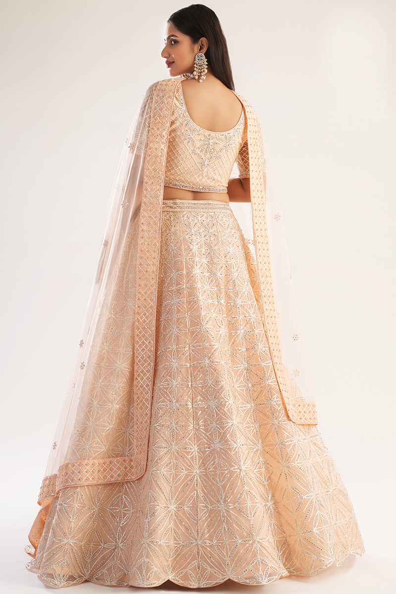 Buy Pretty Peach Designer Bridal Lehenga - Embroidered Lehenga Choli