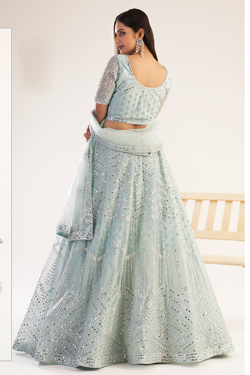 Buy Ocean Blue Designer Bridal Lehenga - Embroidered Lehenga Choli