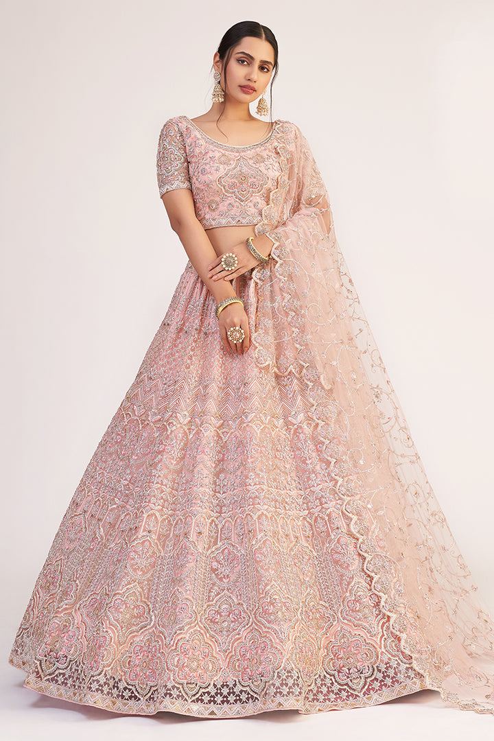 Buy Rose Gold Designer Bridal Lehenga - Embroidered Lehenga Choli