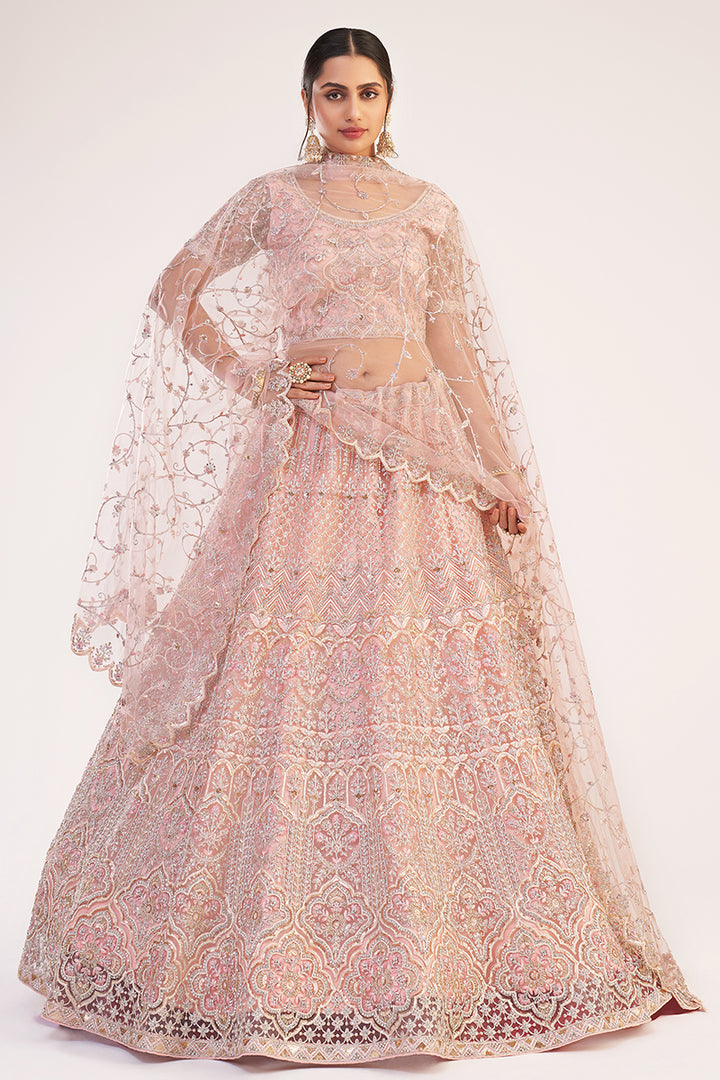 Buy Rose Gold Designer Bridal Lehenga - Embroidered Lehenga Choli