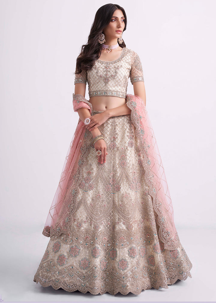 Buy Now Off White Wedding Style Designer Bridal Lehenga Choli Online in Canada, UK, USA & Worldwide at Empress Clothing