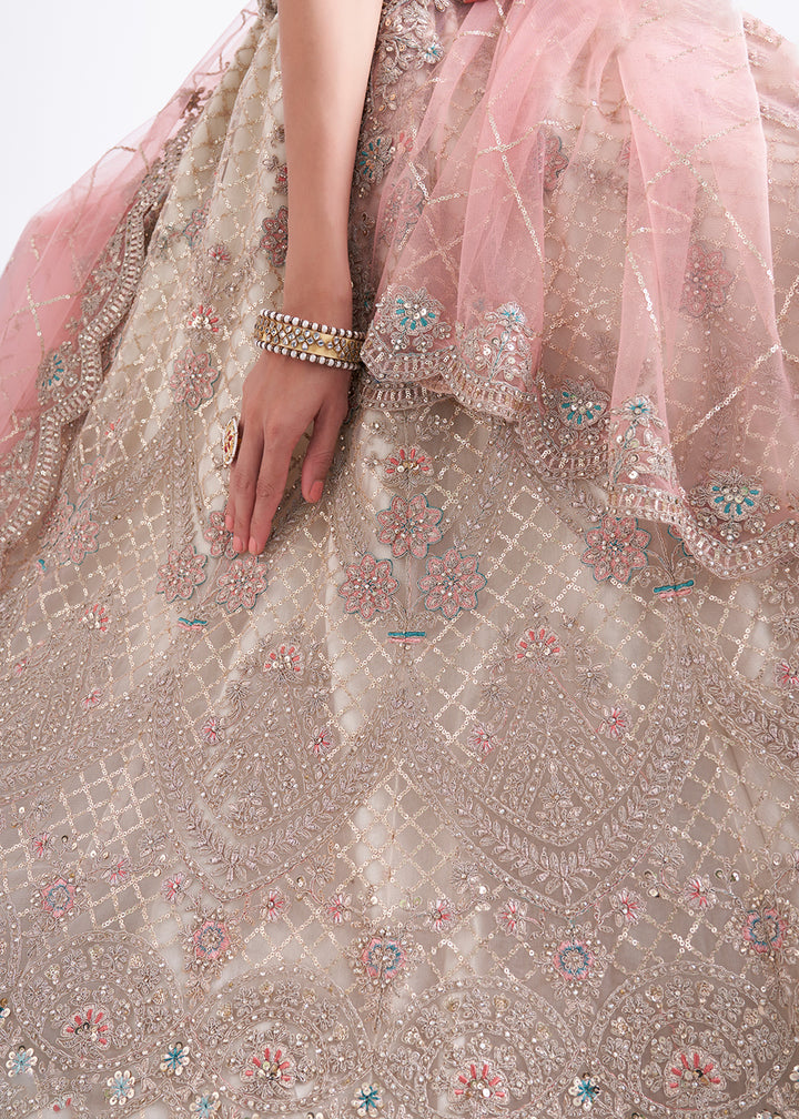 Buy Now Off White Wedding Style Designer Bridal Lehenga Choli Online in Canada, UK, USA & Worldwide at Empress Clothing