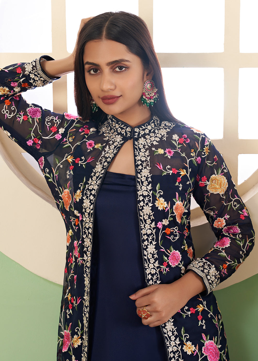 Popular Wedding Jacket Silk Blend Salwar Kameez and Wedding Jacket Silk  Blend Salwar Suits online shopping