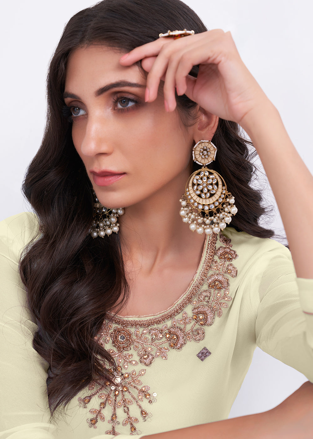 Free Earrings,Pakistani Women Designer Traditional Eid Look Kurti Sharara  Set | eBay