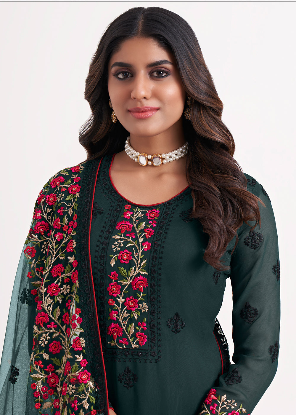 Buy Now Fancy Gorgeous Green Eid Festive Salwar Suit Online in USA, UK, Canada, Germany, Australia & Worldwide at Empress Clothing.