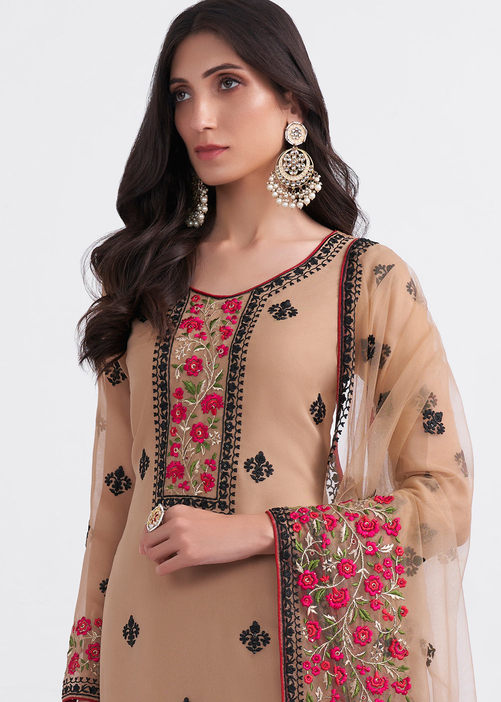 Buy Now Fancy Heavenly Beige Eid Festive Salwar Suit Online in USA, UK, Canada, Germany, Australia & Worldwide at Empress Clothing.
