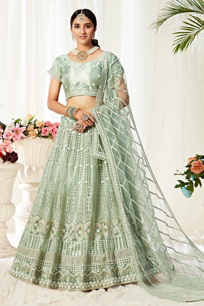 Sea green clearance lehenga online