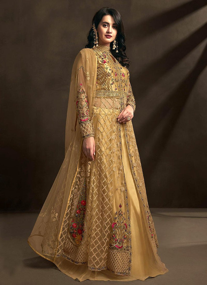 Fetching Golden Detailed Anarkali - Buy Embroidered Anarkali Suit