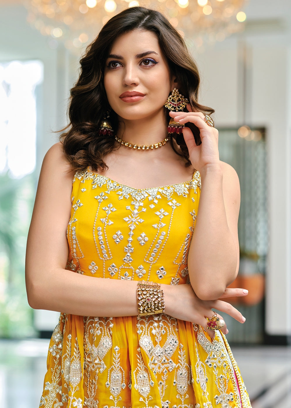 Yellow Beautiful Plazo Dress Haldi Wear Yellow Top And Palazzo Suit With Embroidery And Dupatta Yellow Beautiful Plazo Dress Haldi Wear Yellow Top And Palazzo Suit With Embroidery And Dupatta