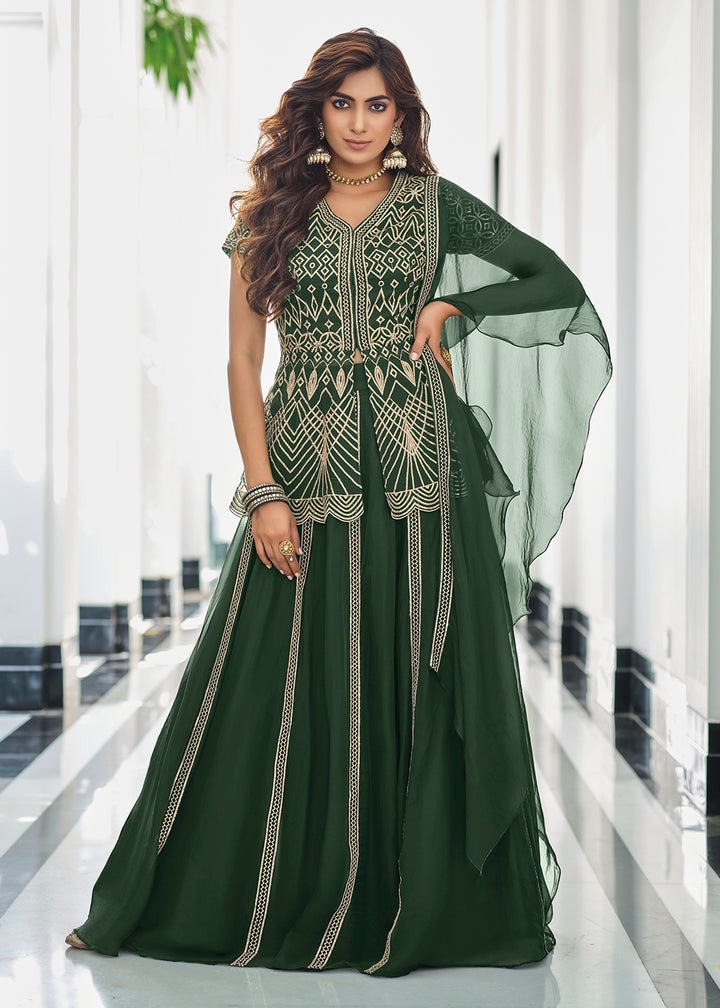 Shop Now Indo Western Green Georgette Festive Party Lehenga Skirt Suit Online in USA, UK, Canada & Worldwide at Empress Clothing.Shop Now Indo Western Green Georgette Festive Party Lehenga Skirt Suit Online in USA, UK, Canada & Worldwide at Empress Clothing.