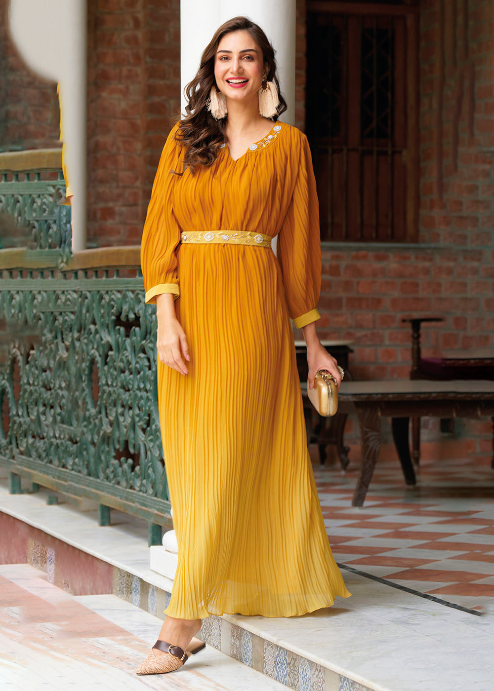 Crushed Georgette Gown Crushed Georgette Gown