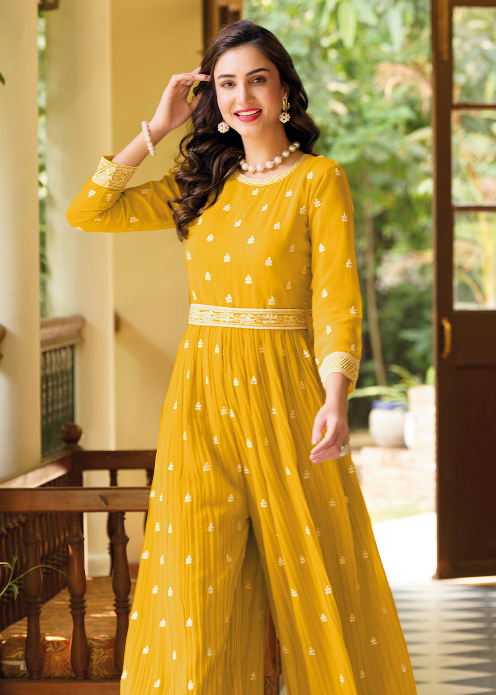 Designer Yellow Indo Western Dress Mustard Yellow Indo-Western