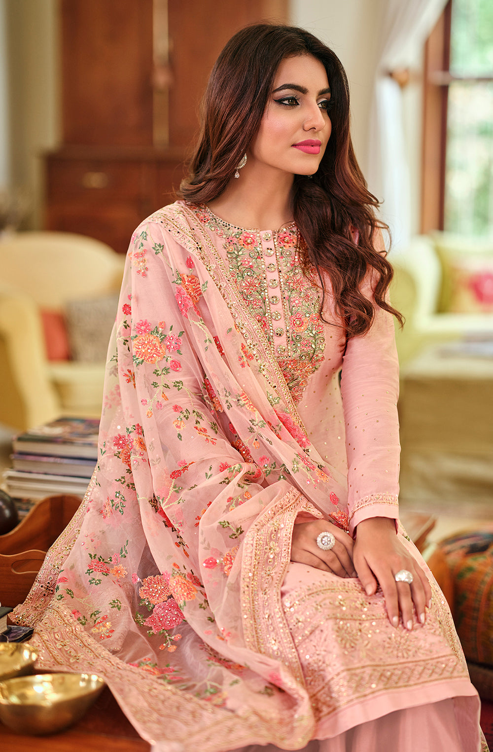 Buy Blush Pink Viscose Silk Suit - Designer Pakistani Salwar Suit