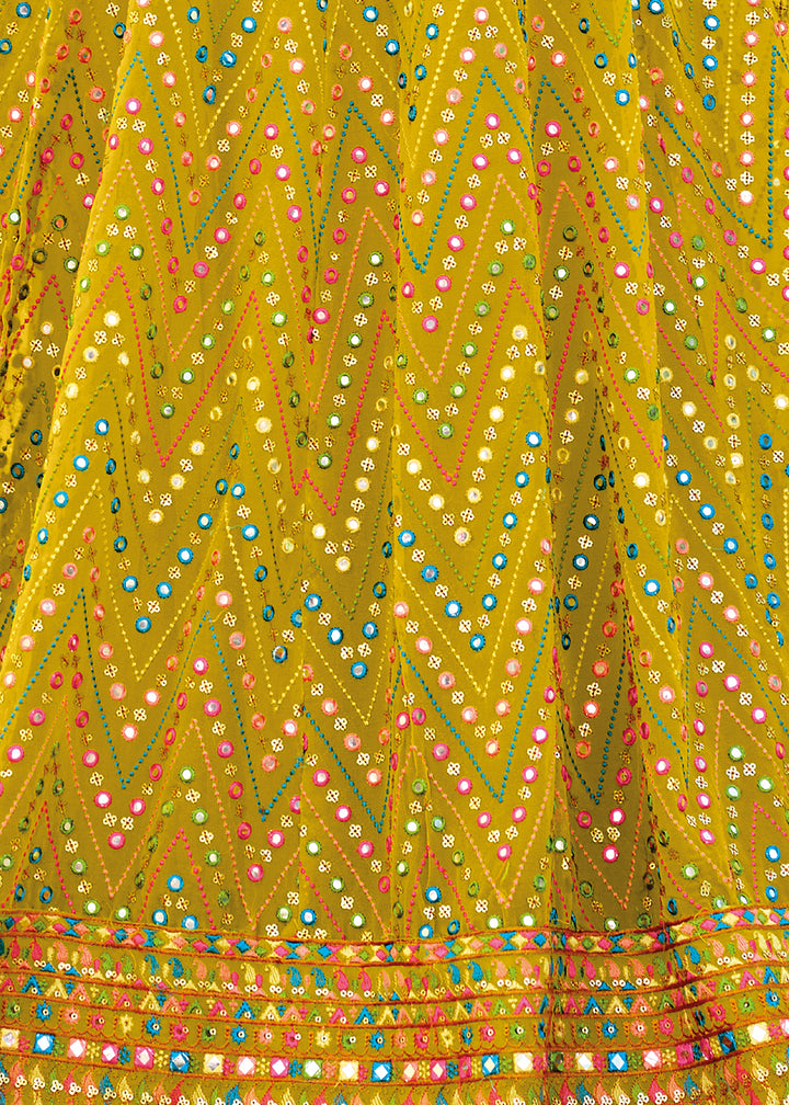 Buy Designer Yellow Embroidered  Anarkali - Georgette Anarkali Suit
