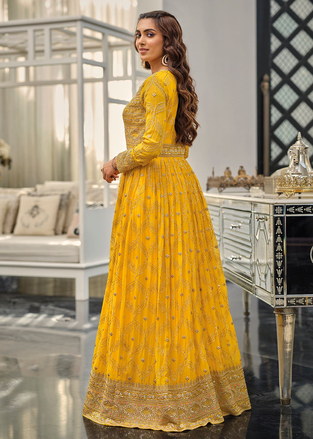 Maxi Dress Yellow Dress For Haldi Ceremony Online Mustard Haldi