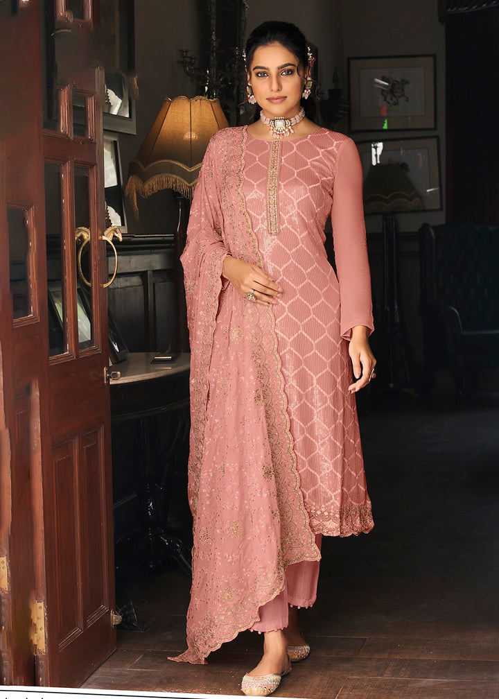 Buy Now Pakistani Style Lovely Pink Function Wear Salwar Suit Online in Canada at Empress Clothing.