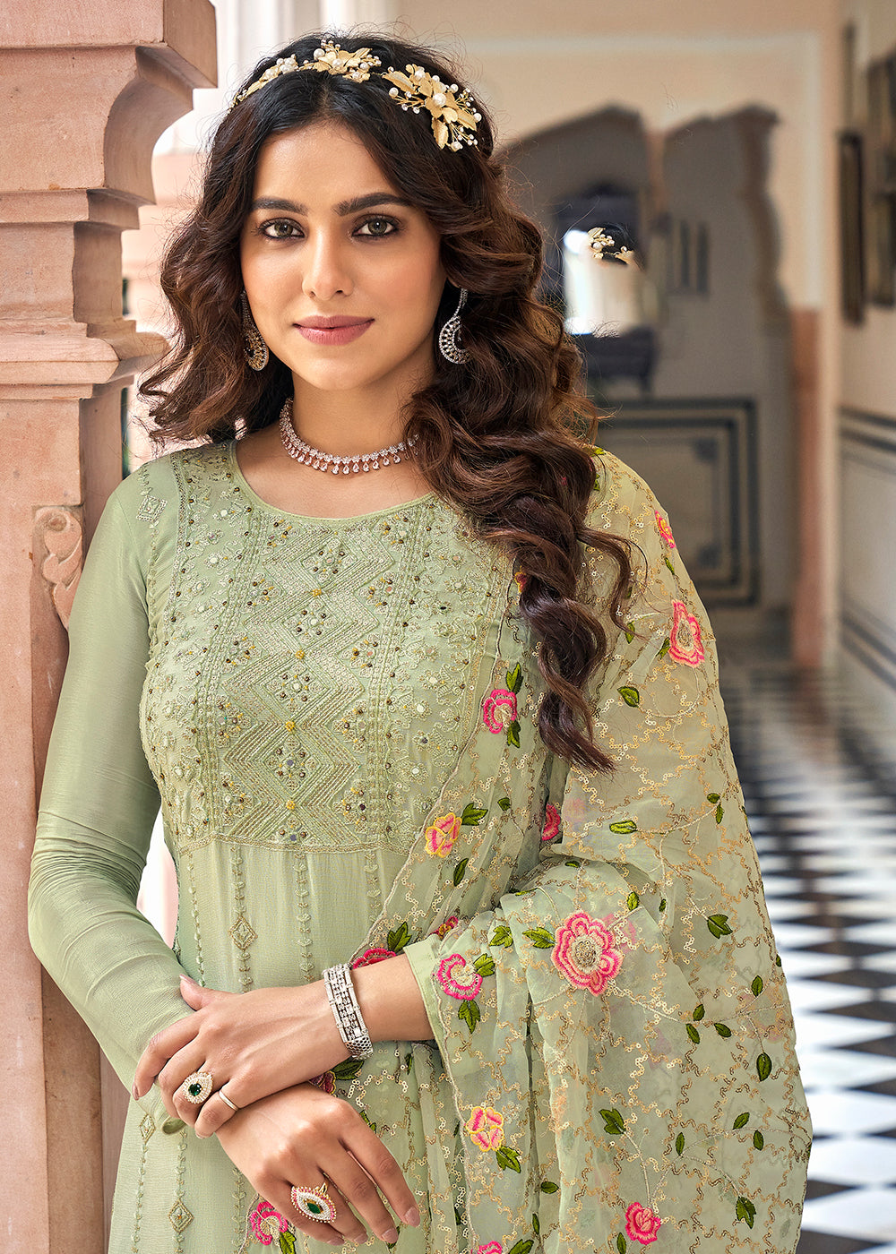 Buy Now Designer Embroidered Light Green Trendy Salwar Suit Online in USA, UK, Canada & Worldwide at Empress Clothing.