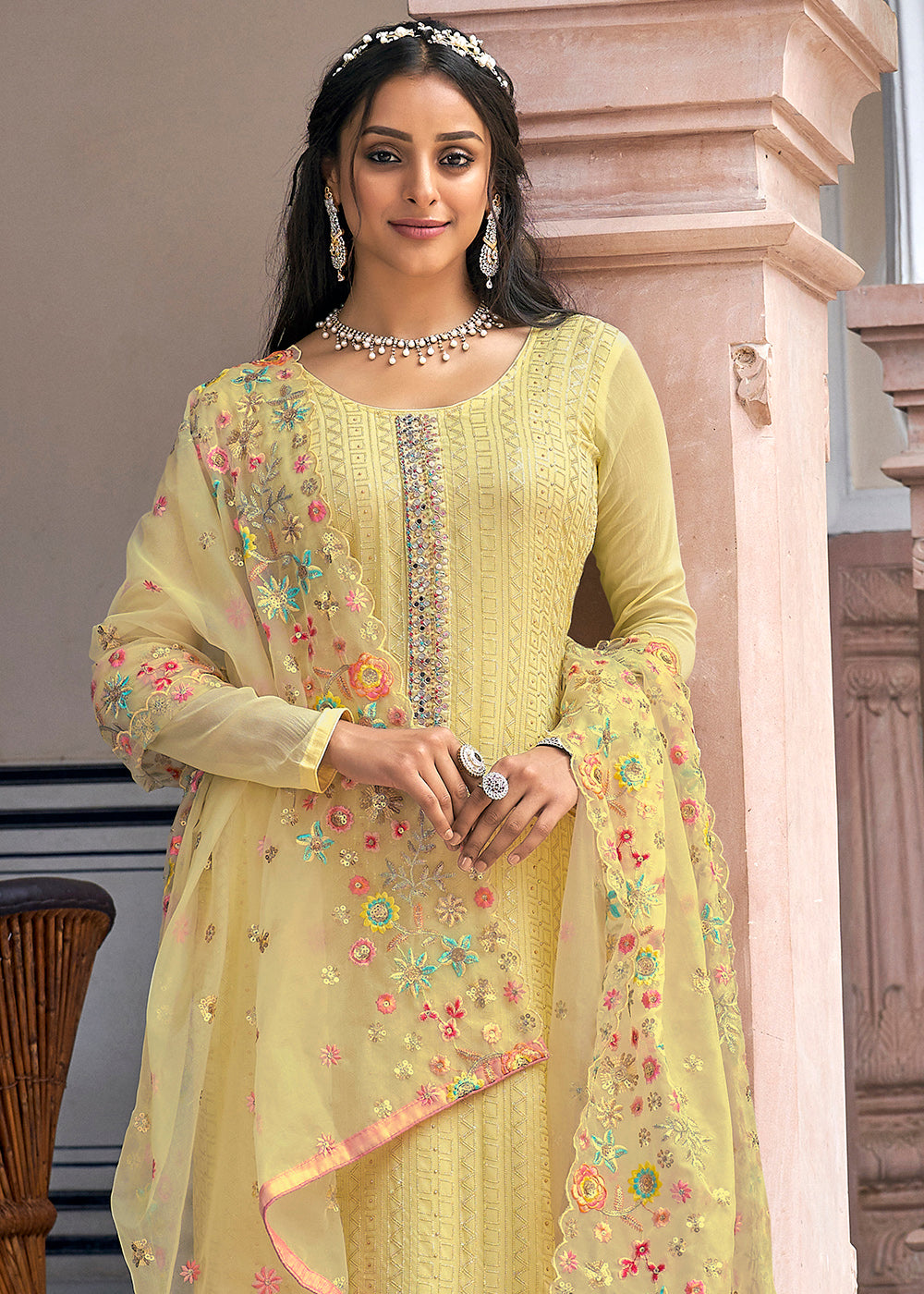 Yellow Salwar Kameez Pastel Yellow Suit Light Yellow Punjabi Suit