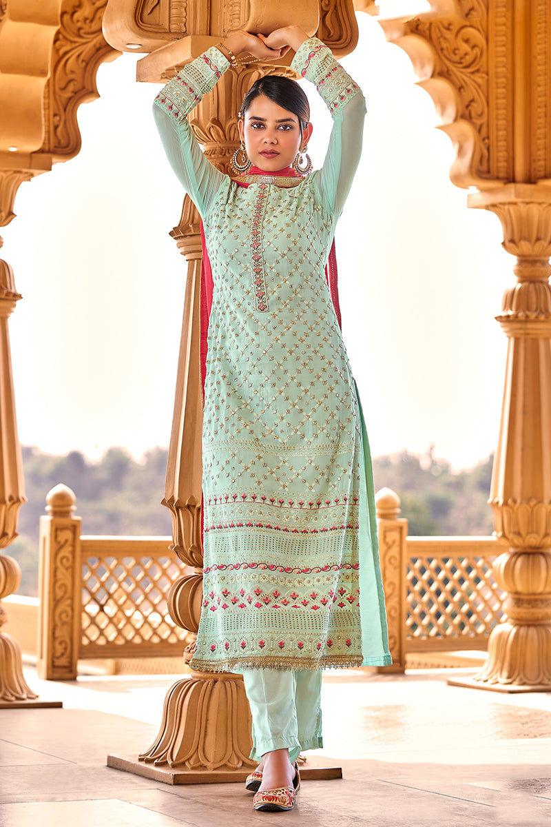 Picturesque Light Blue Color Punjabi Suit | Cotton salwar kameez, Indian  suits for women, Indian outfits
