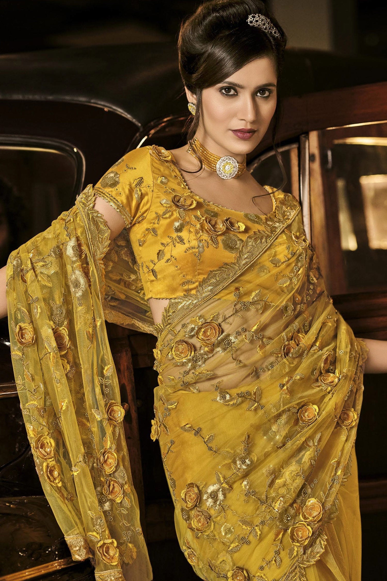 Yellow Mahotsav Adveka New Designer Fancy Party Wear Saree Collection 41117  - The Ethnic World