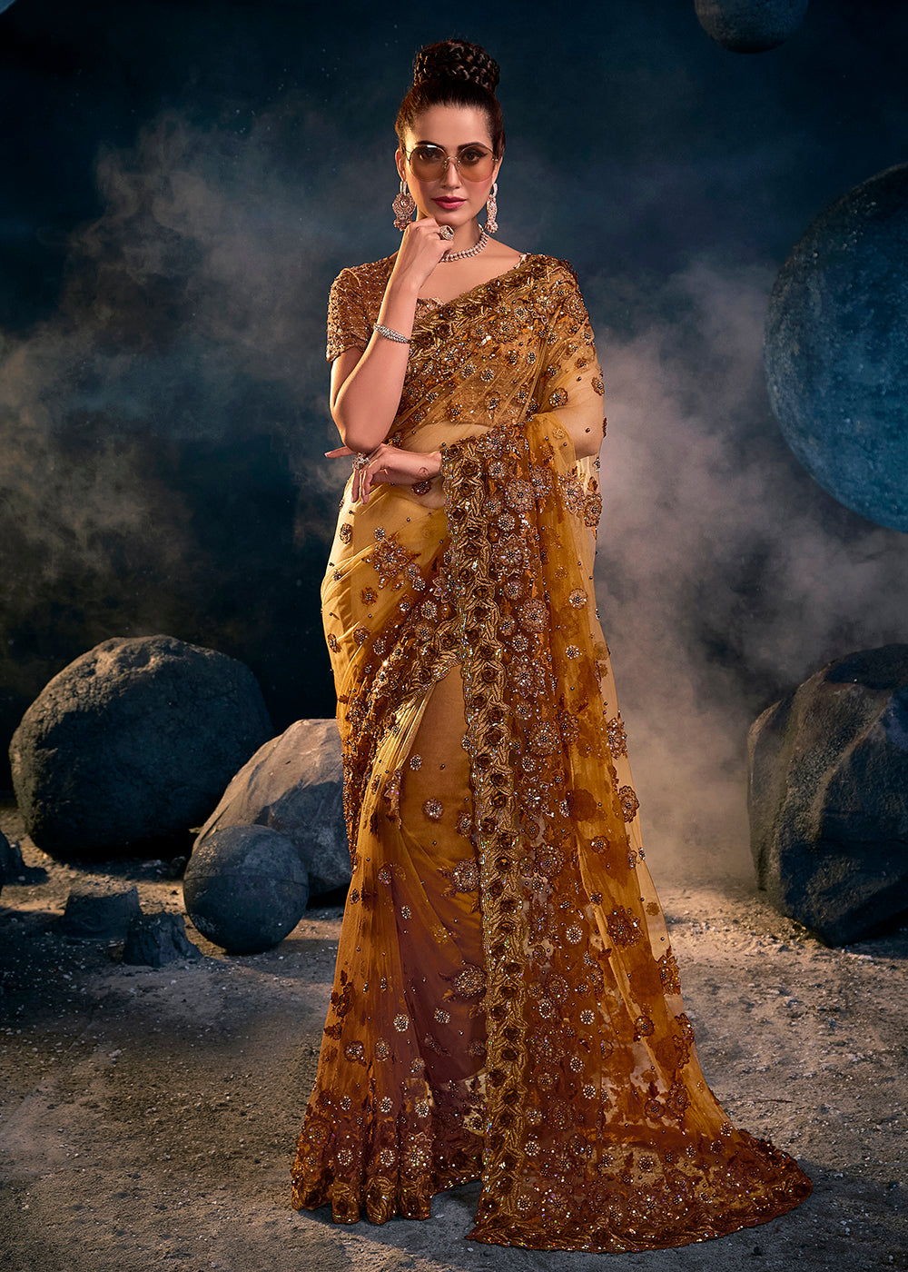 Saree With Sabyasachi Belt Bridesmaid Saree Latest Ruffle Saree With Blouse  USA Indian Stylish Designer Wear Outfit -  Canada