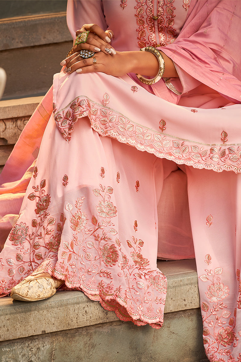 Buy Beautiful Blush Pink Sharara - Festive Designer Sharara Suit