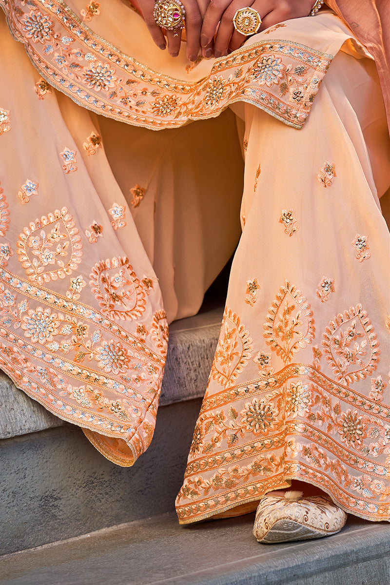 Buy Beautiful Light Peach Sharara - Festive Designer Sharara Suit