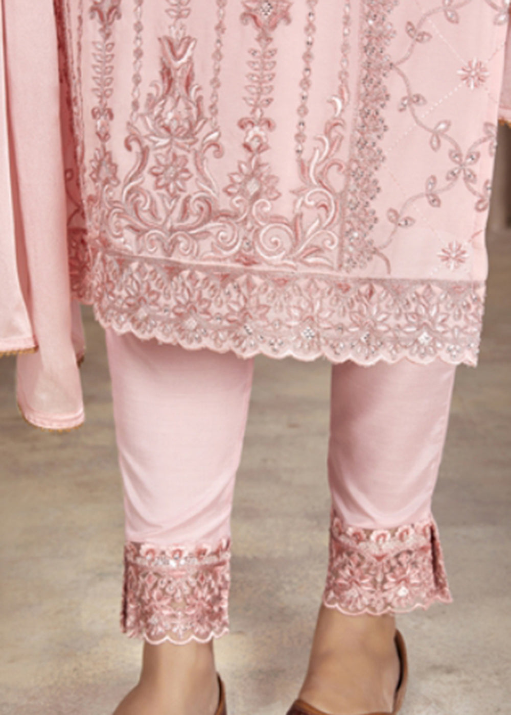 Buy Now Festive Look Elegant Pink Embroidered Pant Style Salwar Suit Online in USA, UK, Canada & Worldwide at Empress Clothing.