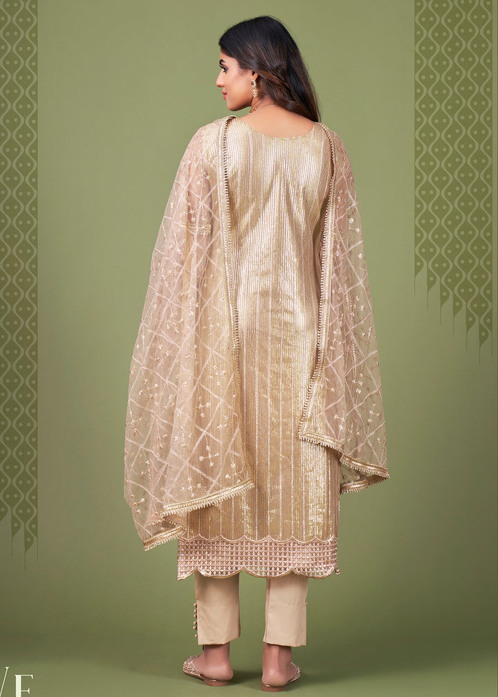Buy Now Enticing Chicko Beige Tone to Tone Embroidered Salwar Kameez Online in USA, UK, Canada, Germany, Australia & Worldwide at Empress Clothing. 
