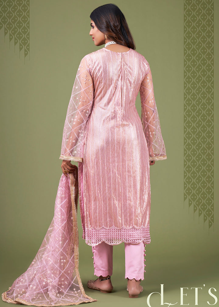 Buy Now Blazing Onion Pink Tone to Tone Embroidered Salwar Kameez Online in USA, UK, Canada, Germany, Australia & Worldwide at Empress Clothing.