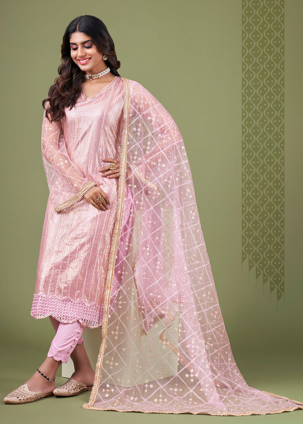 Buy Now Blazing Onion Pink Tone to Tone Embroidered Salwar Kameez Online in USA, UK, Canada, Germany, Australia & Worldwide at Empress Clothing.