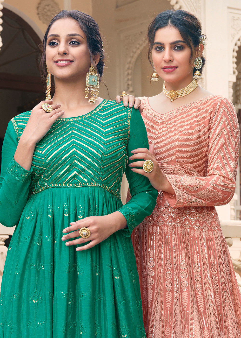 Buy Now Embroidered Aqua Green Function Wear Anarkali Gown Online in USA, UK, Australia, New Zealand, Canada, Italy & Worldwide at Empress Clothing. 