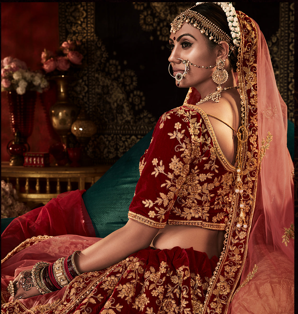 Maroon Color Fancy Heavy Embroidery Bridal Wedding Wear Lehenga Choli  -3032144051 | Heenastyle