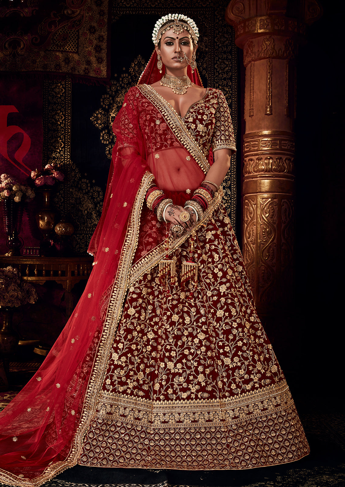 royal red wedding lehenga | Designer bridal lehenga choli, Designer bridal  lehenga, Indian bridal dress