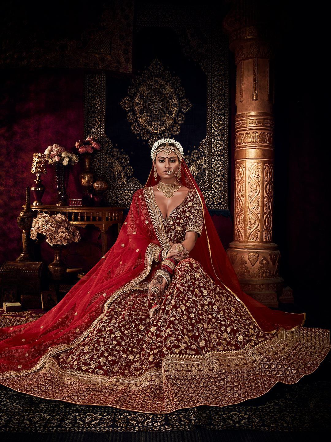 Buy Heavy Embroidered Wedding Maroon Lehenga - Bridal Lehenga Choli