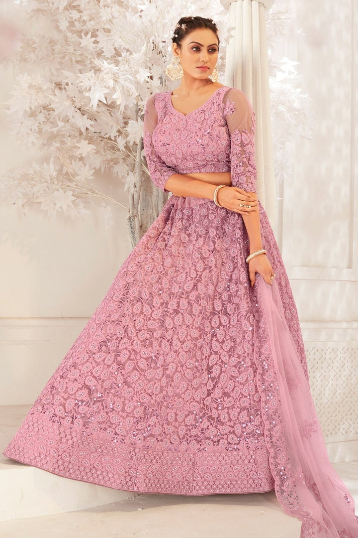 Buy Bridesmaid Lavender Pink Lehenga - Wedding Wear Lehenga Choli