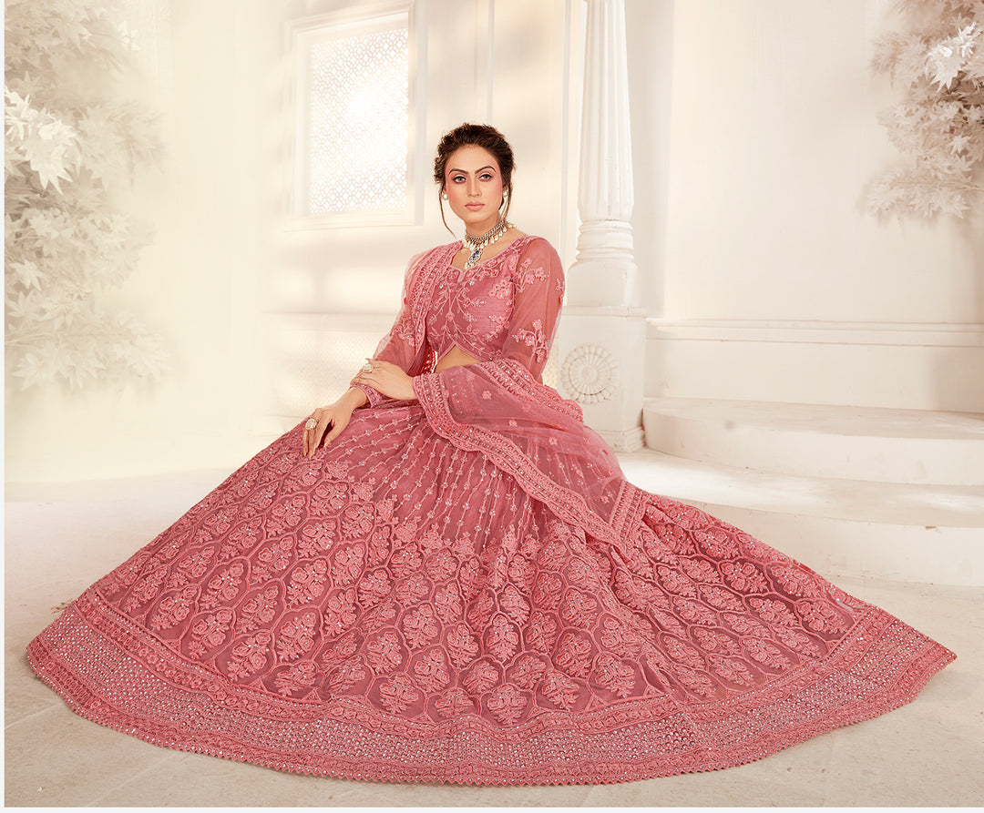 Buy Bridal Coral Peach Stunning Lehenga - Embroidered Lehenga Choli