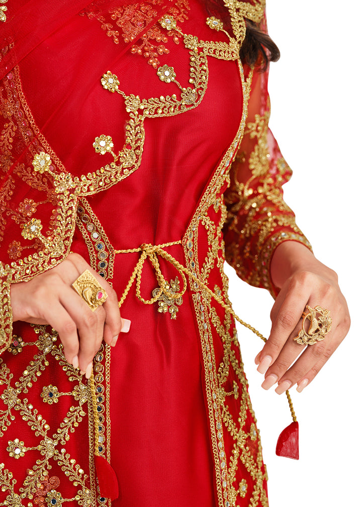 Buy Now Koti Style Princely Red Patterned Festive Salwar Suit Online in USA, UK, Canada, Germany, Australia & Worldwide at Empress Clothing